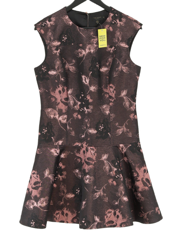 Ted Baker Women's Mini Dress UK 12 Black Polyester with Elastane