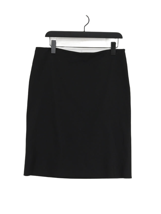 Piazza Sempione Women's Midi Skirt UK 18 Black Polyester with Elastane, Viscose