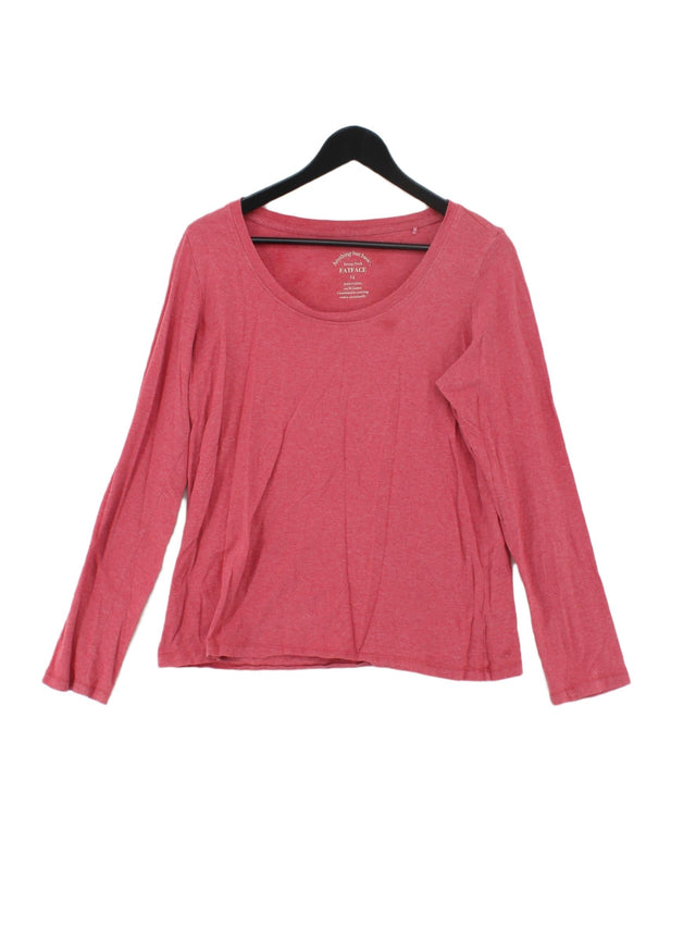 FatFace Women's Top UK 14 Pink 100% Cotton