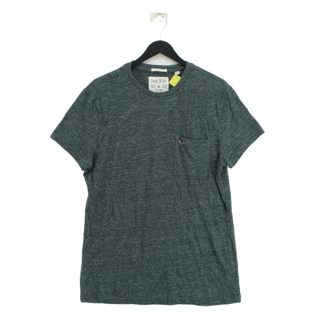 Jack Wills Men's T-Shirt XL Green Cotton with Polyester