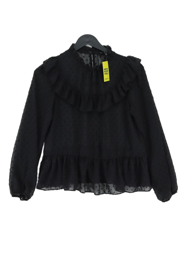New Look Women's Blouse UK 8 Black 100% Polyester