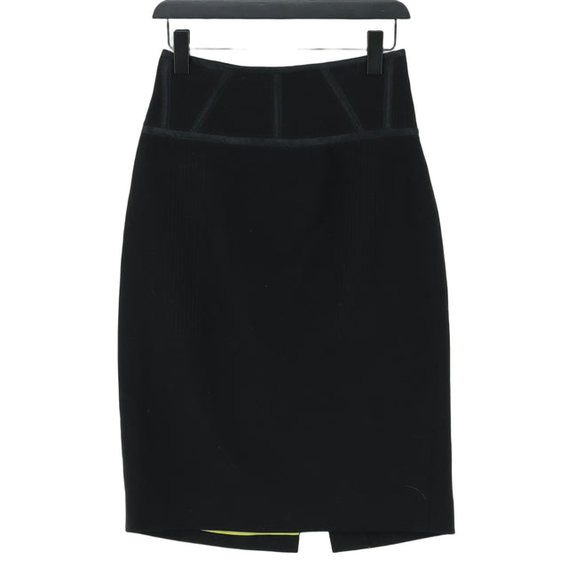 Amanda Wakeley Women's Midi Skirt UK 12 Black Wool with Cotton, Silk