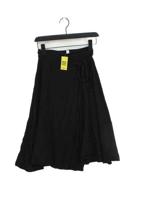 American Apparel Women's Midi Skirt XS Black Rayon with Viscose