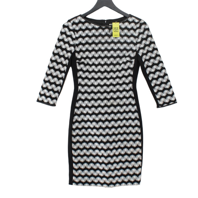 Reiss Women's Midi Dress UK 8 Black Polyester with Elastane, Nylon