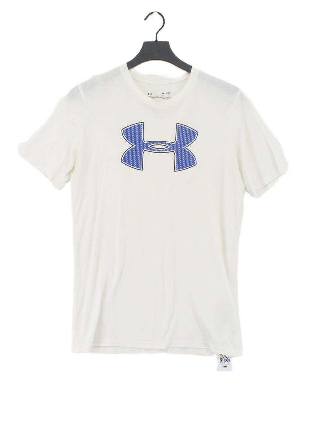 Under Armour Men's T-Shirt S White Cotton with Polyester