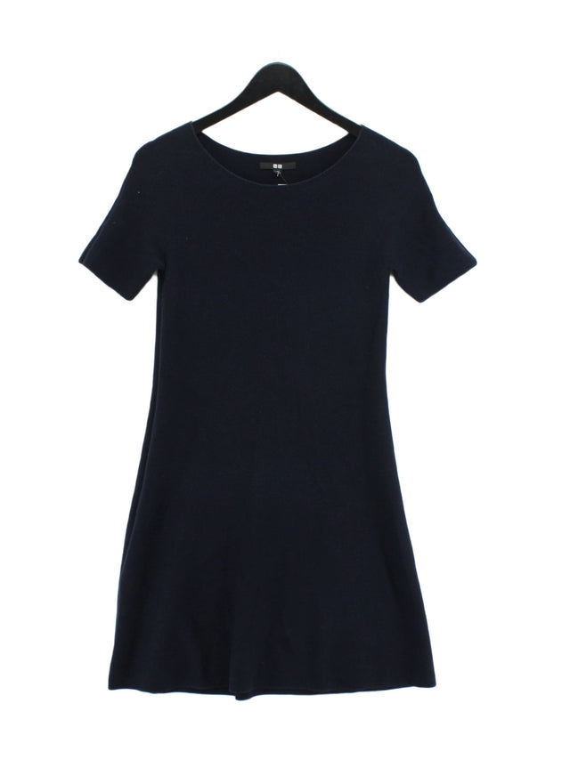 Uniqlo Women's Midi Dress S Blue 100% Cotton