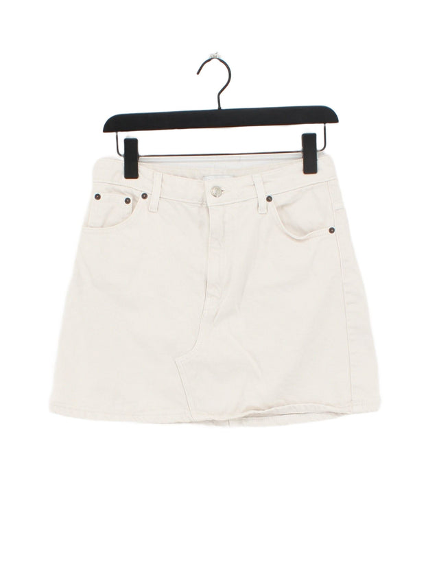Topshop Women's Mini Skirt UK 10 White 100% Cotton