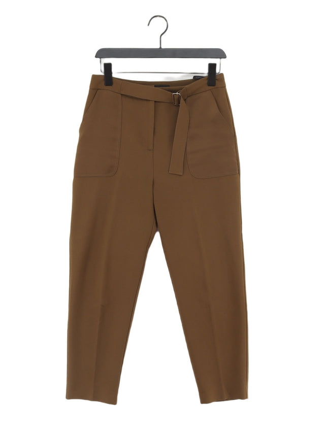 Topshop Women's Suit Trousers UK 10 Brown Polyester with Elastane, Viscose