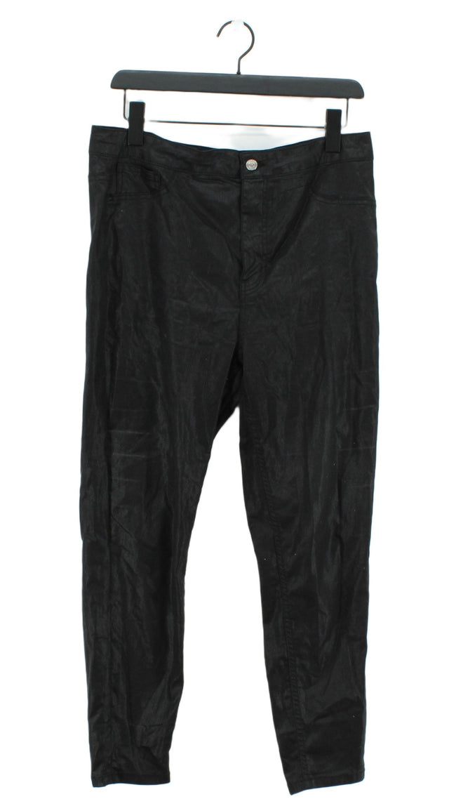 New Look Women's Leggings UK 16 Black Cotton with Elastane, Polyester