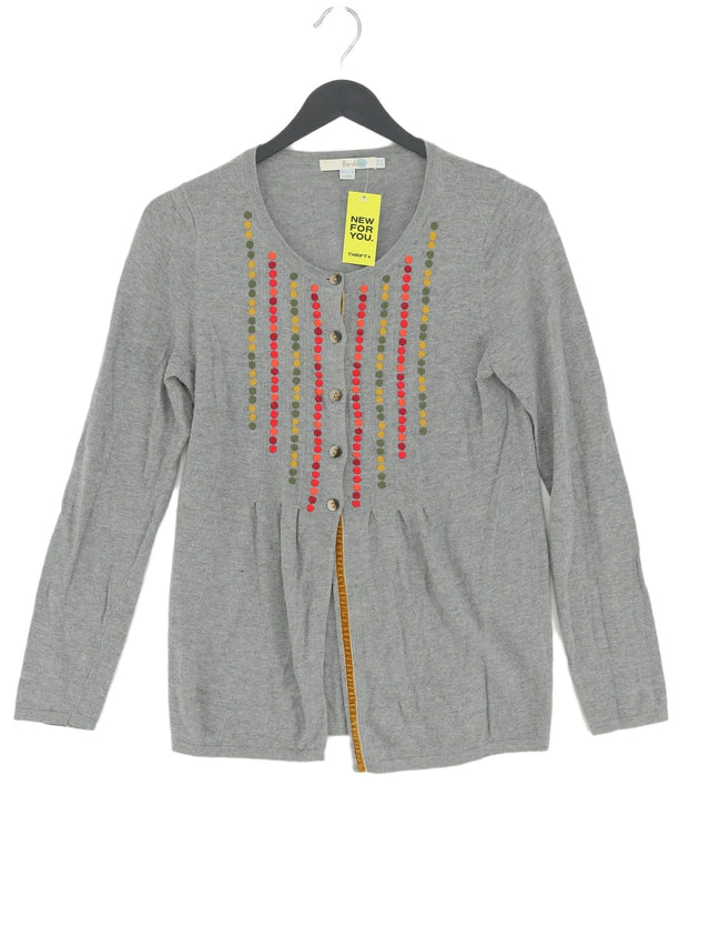 Boden Women's Cardigan UK 8 Grey Cotton with Nylon, Viscose