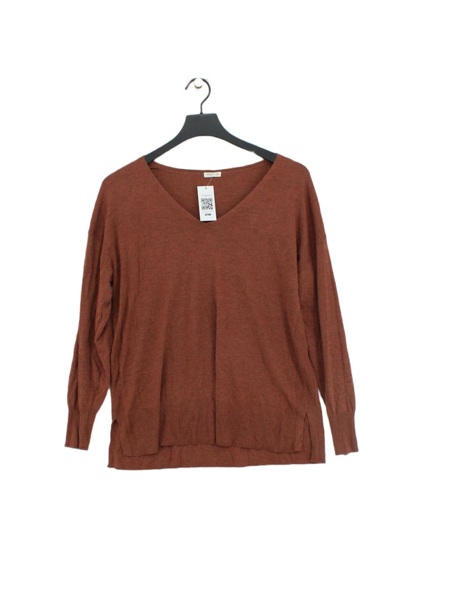 Oysho Women's Jumper M Brown Viscose with Cashmere