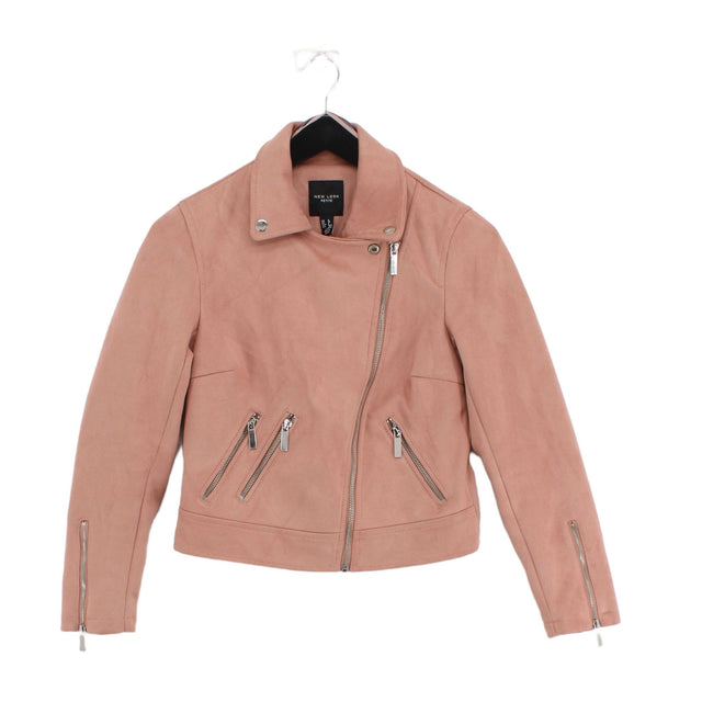 New Look Women's Jacket UK 8 Pink Polyester with Elastane