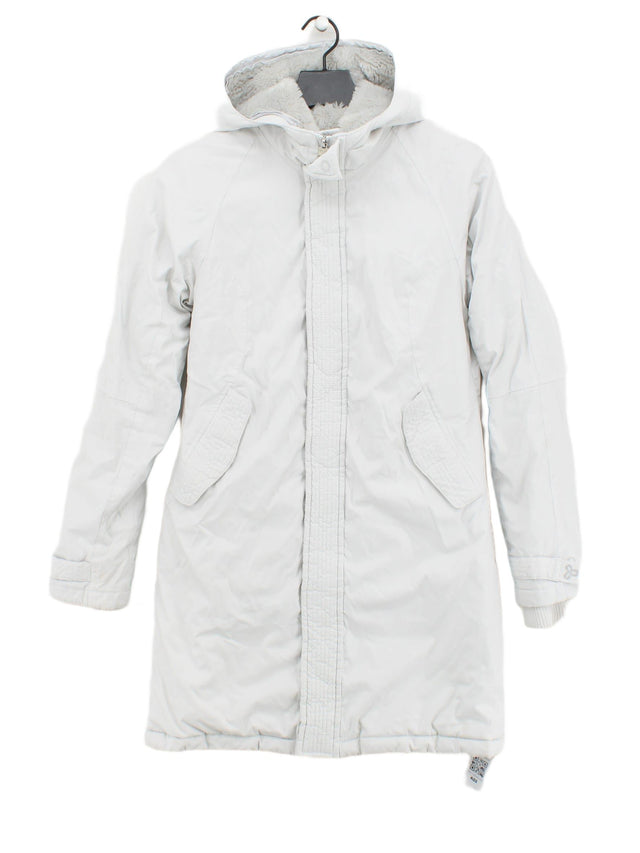 Tna Women's Coat S White Polyester with Acrylic, Nylon