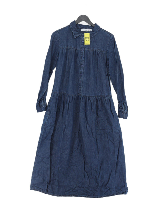 Warehouse Women's Maxi Dress UK 10 Blue 100% Cotton