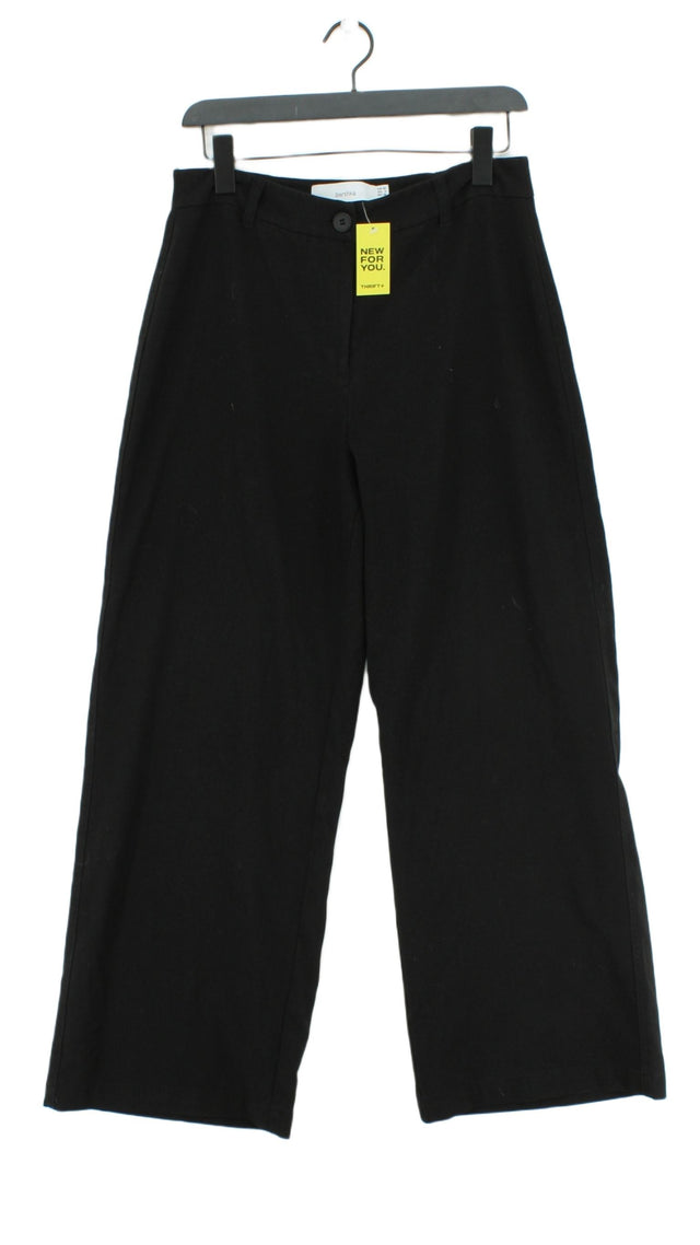 Bershka Women's Suit Trousers UK 12 Black Polyester with Elastane, Viscose