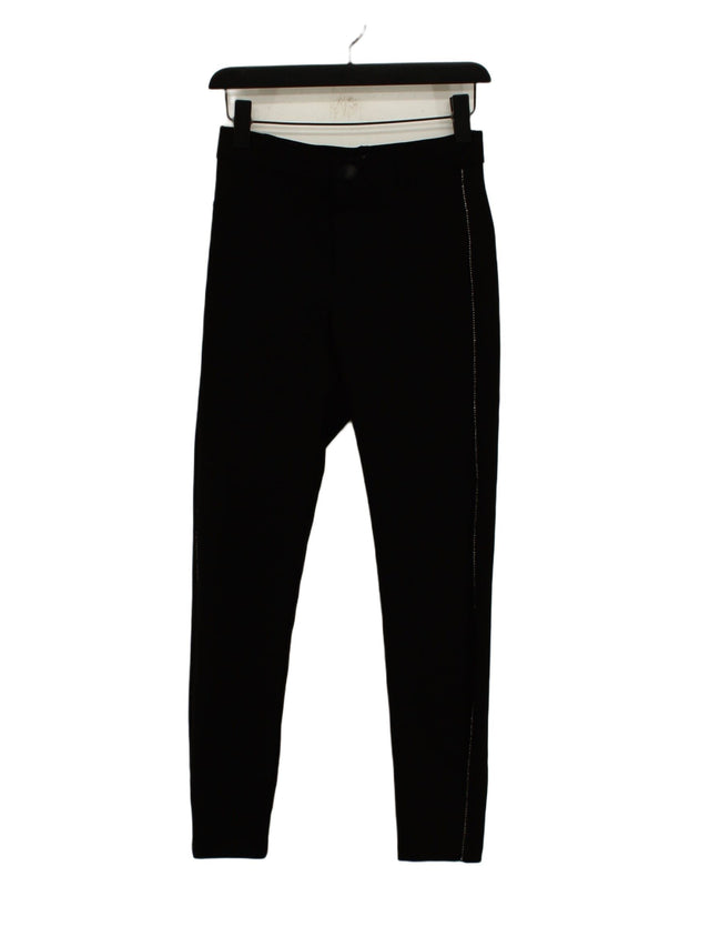 Zara Women's Trousers M Black Viscose with Elastane, Nylon