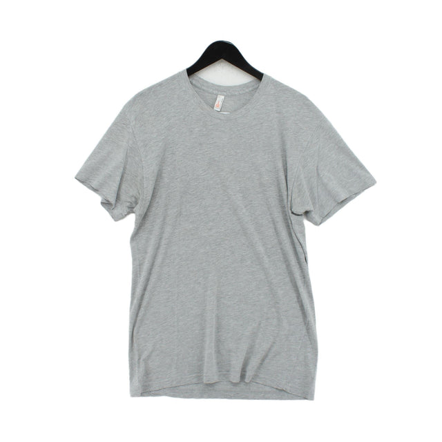 American Apparel Men's T-Shirt L Grey Cotton with Polyester