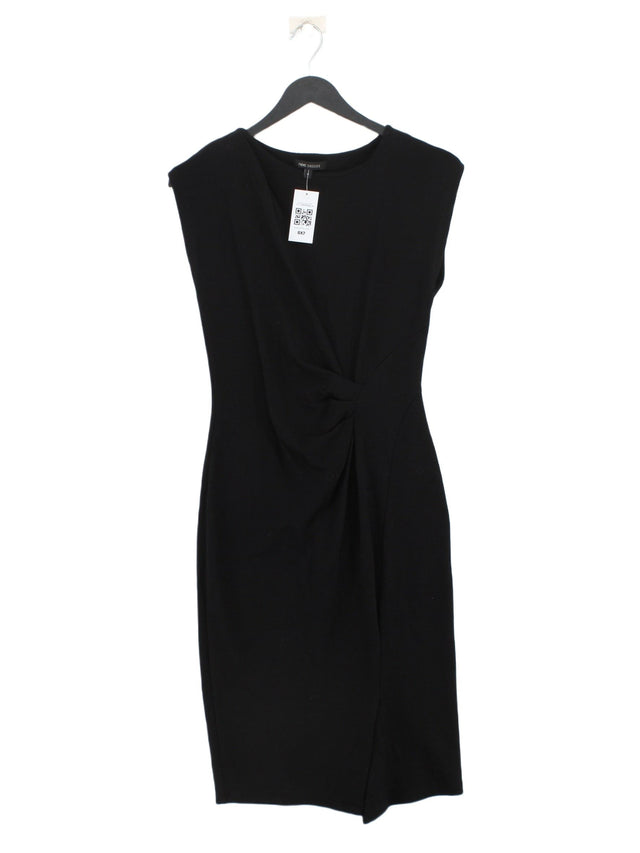 Next Women's Midi Dress UK 8 Black Viscose with Elastane, Nylon