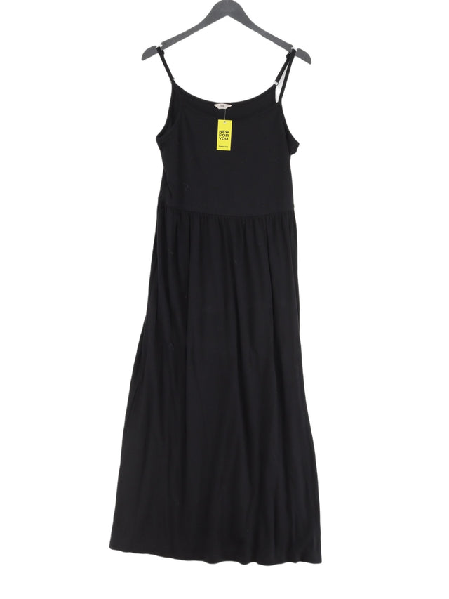 Hush Women's Maxi Dress UK 12 Black Viscose with Elastane