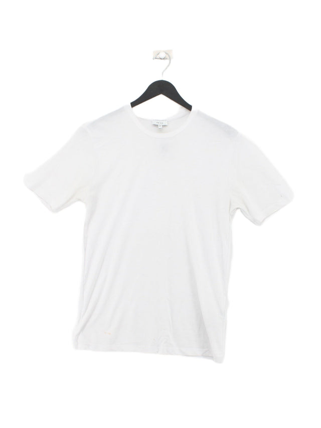 Reiss Men's T-Shirt XS White Cotton with Polyester