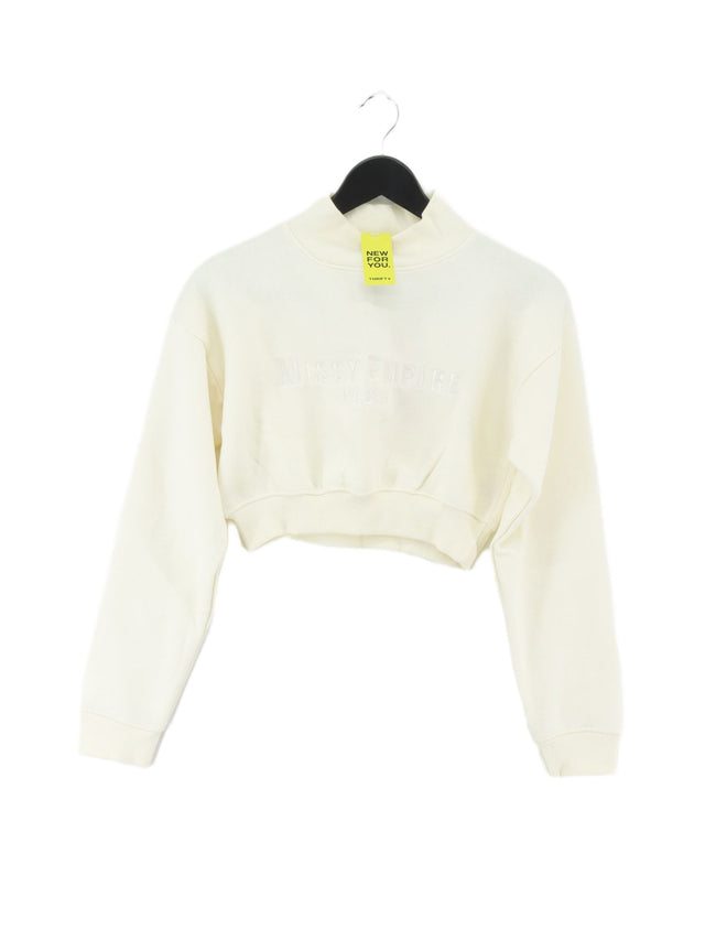 Missy Empire Women's Jumper UK 6 Cream Cotton with Polyester