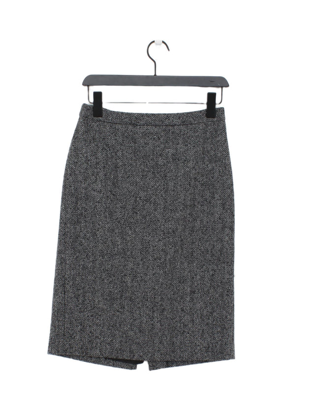 Pure Collection Women's Midi Skirt UK 10 Grey Wool with Polyamide