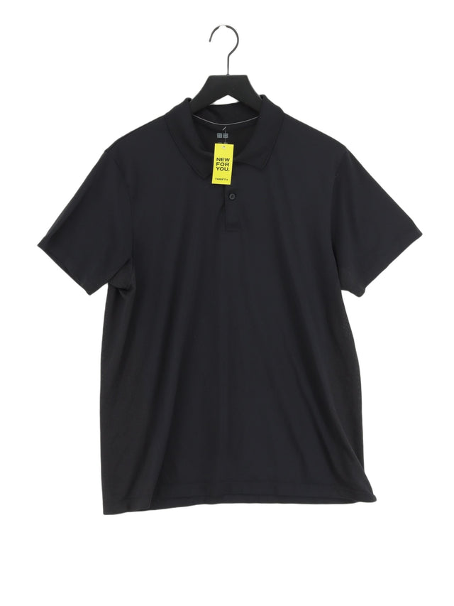 Uniqlo Men's Polo XL Black 100% Polyester