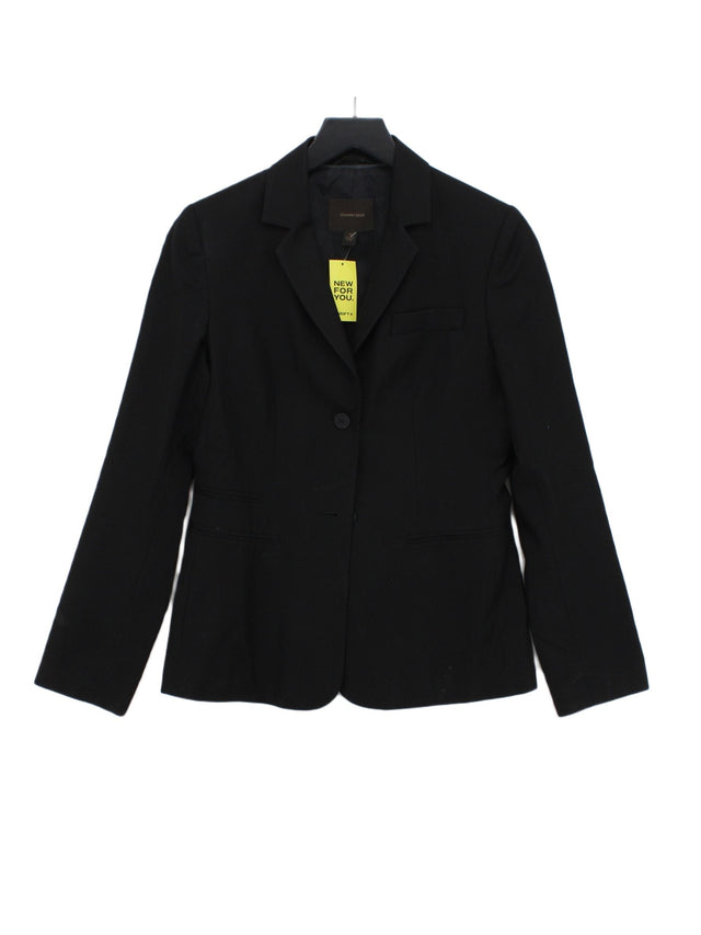 Country Road Women's Blazer UK 10 Black 100% Wool