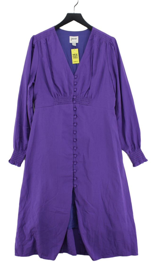 Joanie Women's Midi Dress UK 16 Purple Polyester with Cotton