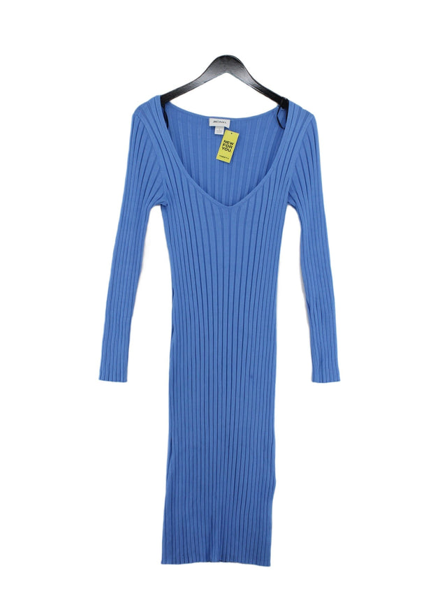 Monki Women's Midi Dress S Blue Viscose with Polyamide