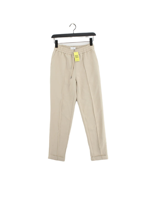 Next Women's Suit Trousers UK 6 Cream Polyester with Elastane, Viscose