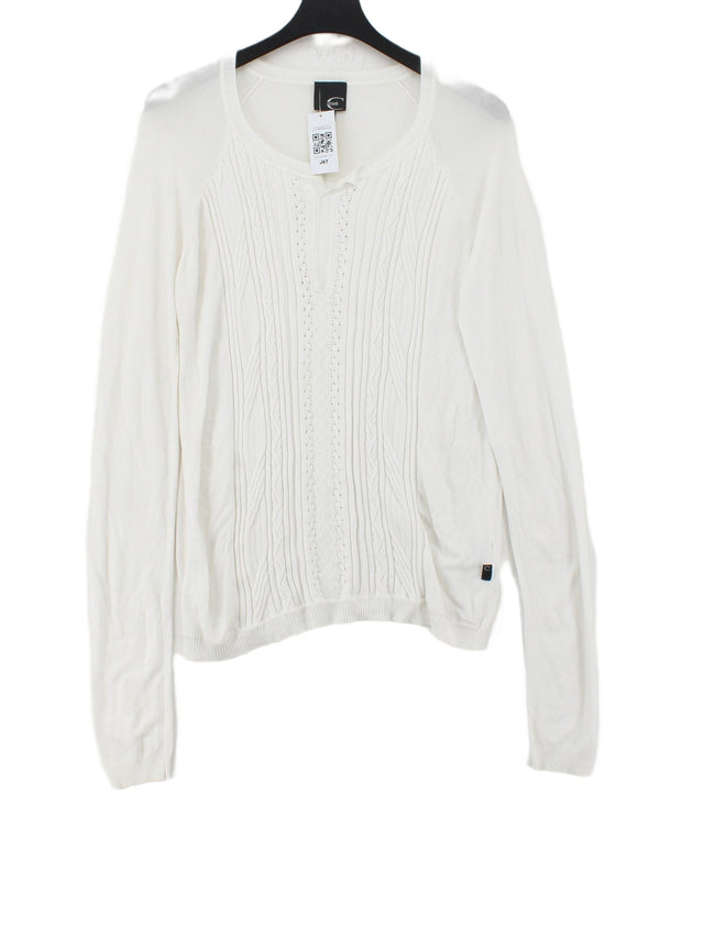 Just Cavalli Women's Jumper UK 26 White Viscose with Other