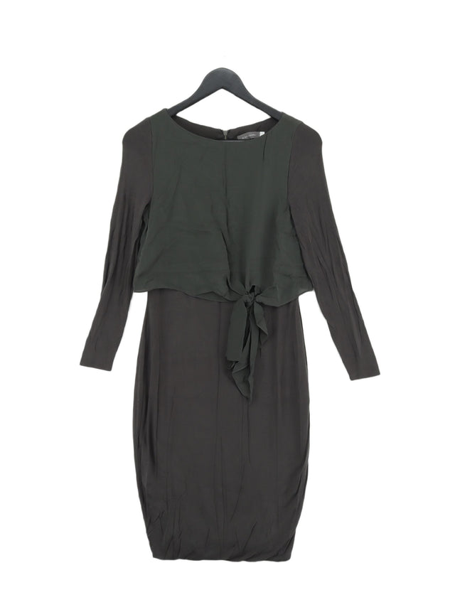 Mint Velvet Women's Midi Dress UK 8 Grey Silk with Elastane, Viscose
