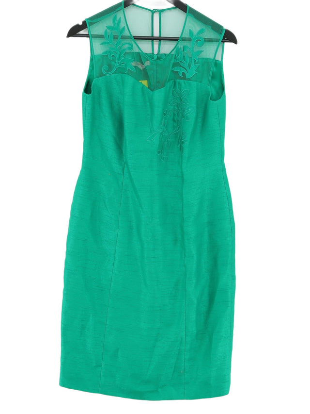 Jacques Vert Women's Midi Dress UK 12 Green Viscose with Polyester