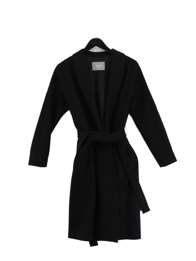 Everlane Women's Coat UK 4 Black Wool with Cotton