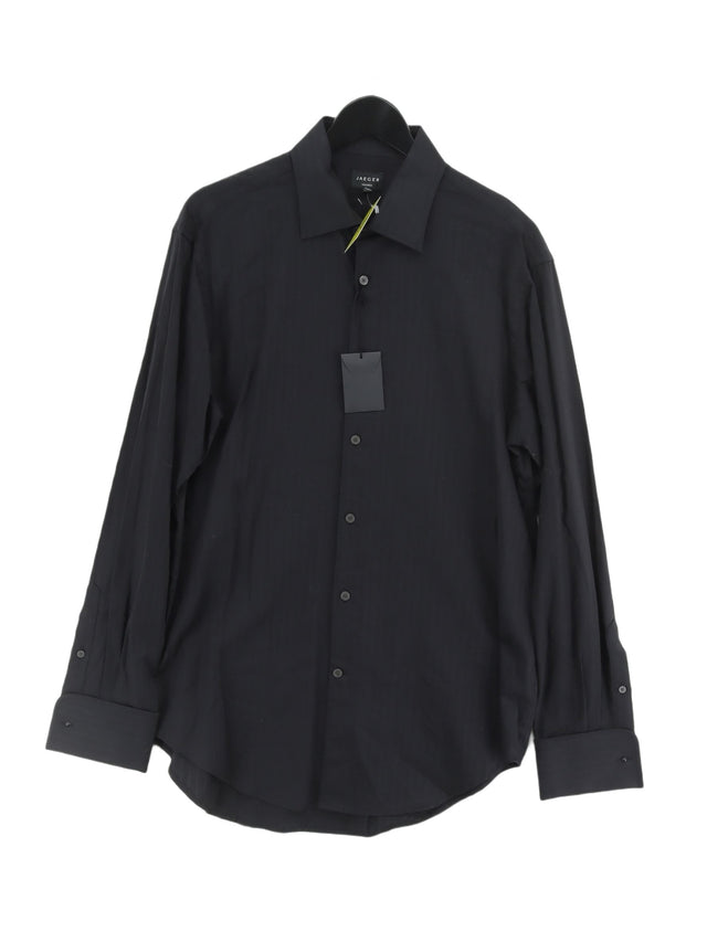 Jaeger Men's Shirt Collar: 16.5 in Black 100% Cotton