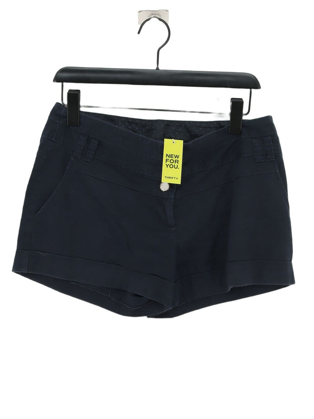 New Look Women's Shorts UK 12 Blue Cotton with Elastane