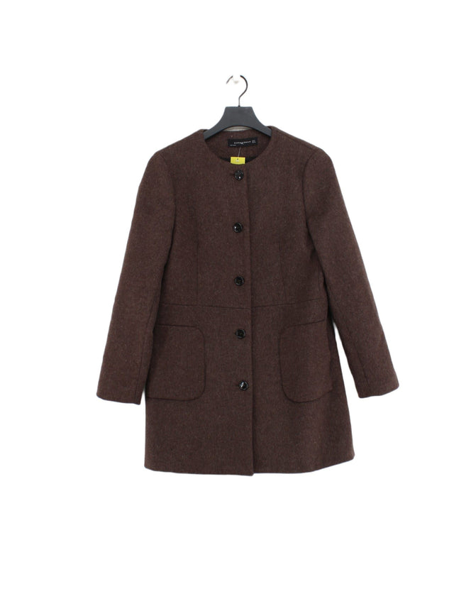 Zara Women's Coat S Brown 100% Other