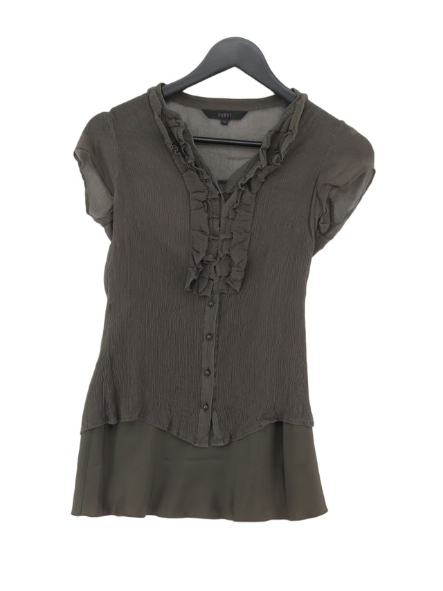 Coast Women's Top UK 12 Brown Silk with Other
