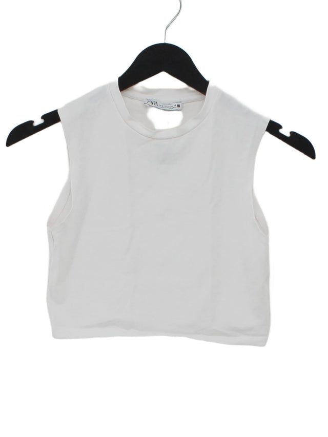 Zara Women's T-Shirt S White 100% Other