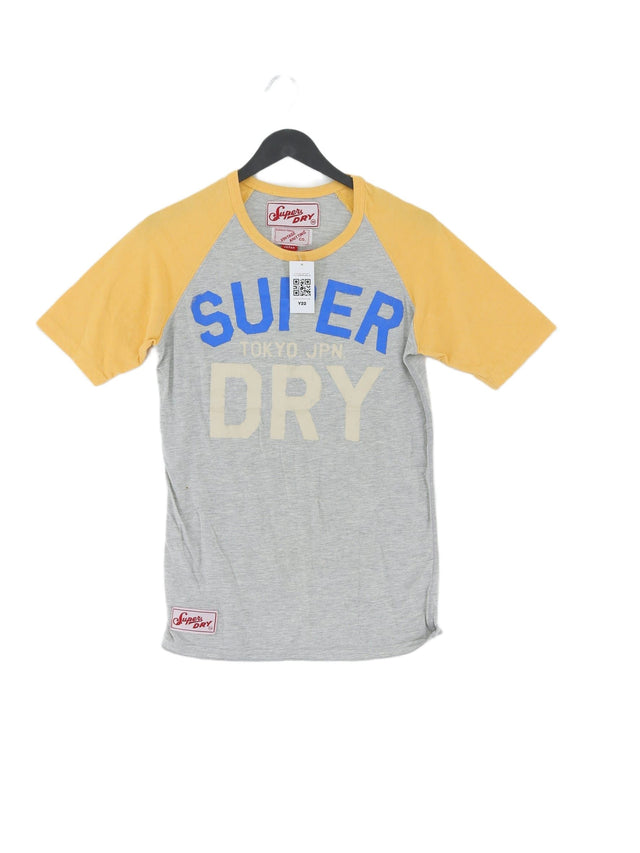 Superdry Men's T-Shirt S Grey Cotton with Polyester