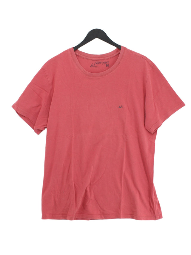 Mantaray Men's T-Shirt M Red 100% Cotton