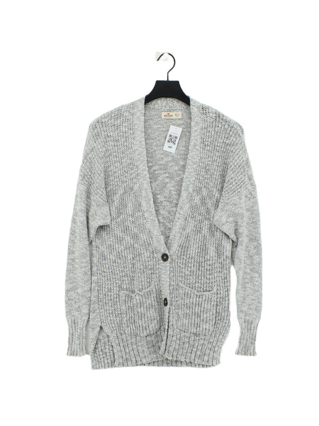 Hollister Women's Cardigan XS Grey Cotton with Polyester