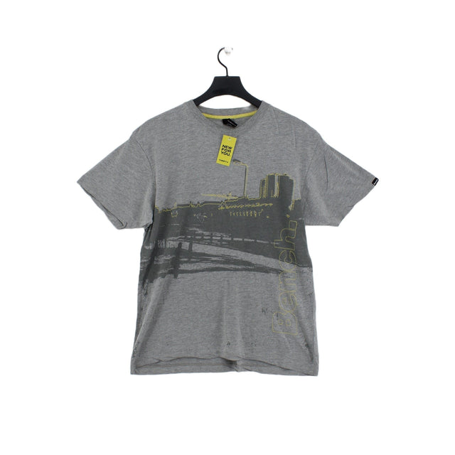 Bench Men's Shirt M Grey 100% Cotton