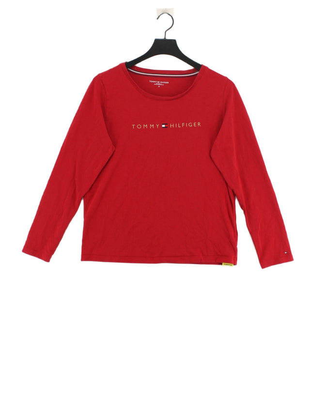 Tommy Hilfiger Men's T-Shirt M Red Cotton with Elastane