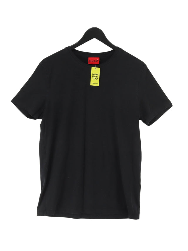 Hugo Boss Men's T-Shirt L Black Cotton with Elastane