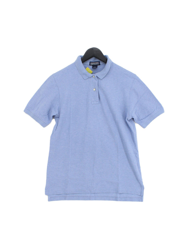 Lands End Women's Polo S Blue 100% Cotton