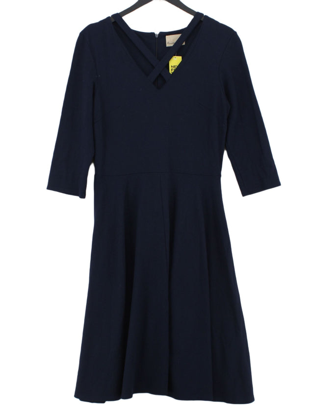 Phase Eight Women's Midi Dress UK 12 Blue Viscose with Elastane, Nylon