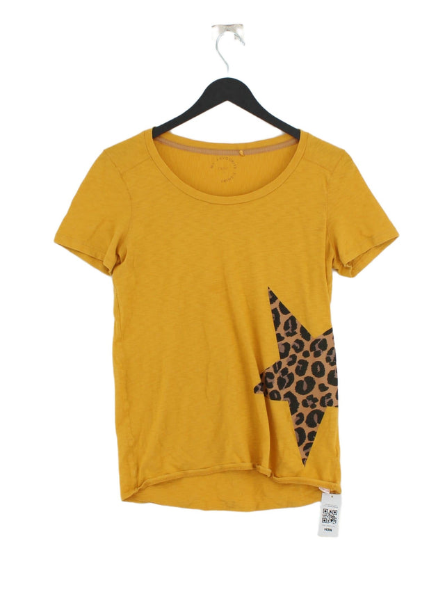 Next Women's T-Shirt UK 8 Yellow 100% Cotton