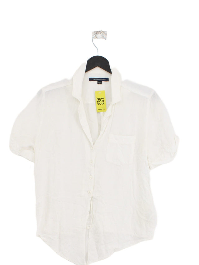 French Connection Women's Shirt UK 8 White 100% Viscose